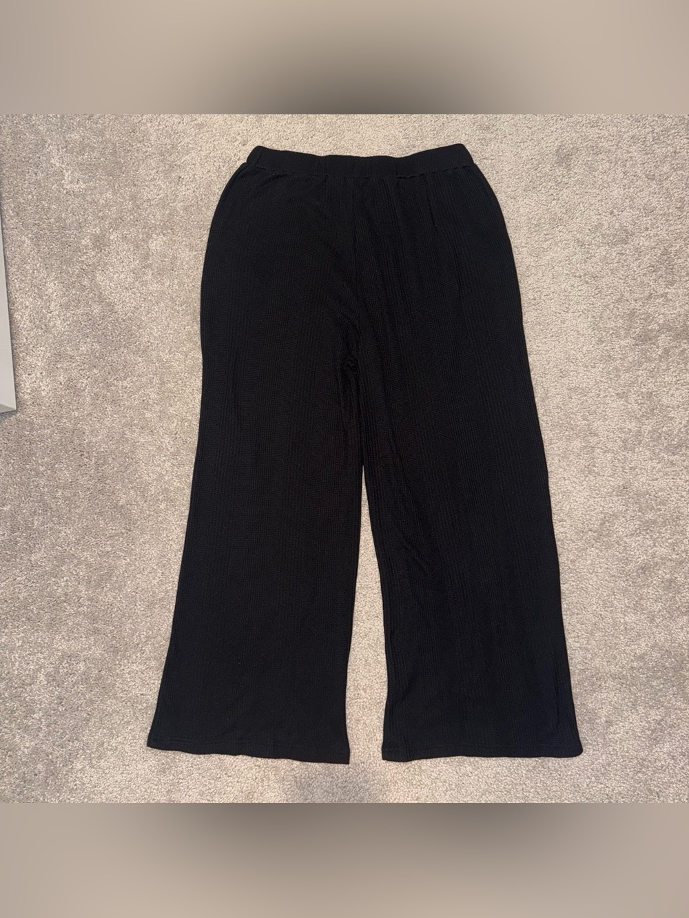Everyday Wide-Leg Knit Pants - Black